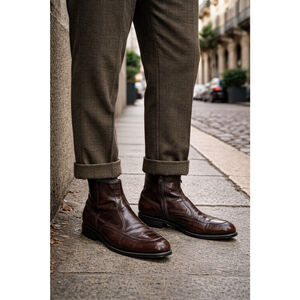 Vintage Florsheim Brown Leather Ankle Boots Heritage Italian Mens 9.5 Old Money
